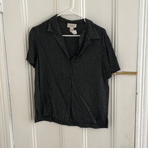 Linen blend vintage short sleeve button up